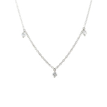 Load image into Gallery viewer, 14k White Gold Prong Set Diamond Dangle Station Necklace (I7432)
