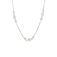 Load image into Gallery viewer, 14k White Gold Triple Bezel Diamond Station 18&quot; Necklace (I7102)
