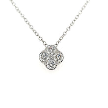 Load image into Gallery viewer, White Gold Four Diamond Pod Necklace (I7667)
