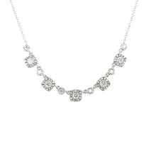 Load image into Gallery viewer, 14k White Gold Diamond Cluster &amp; Bezel Row Necklace (I7534)
