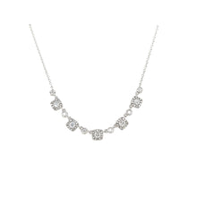 Load image into Gallery viewer, 14k White Gold Diamond Cluster &amp; Bezel Row Necklace (I7534)
