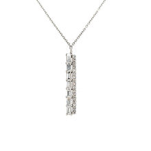 Load image into Gallery viewer, 14k White Gold Baguette &amp; Pave Diamond Bar Necklace (I5488)
