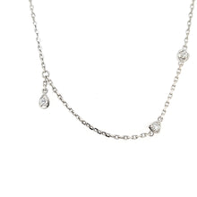 Load image into Gallery viewer, 14k White Gold Bezel Set Diamond Dangle Station Necklace (I6037)
