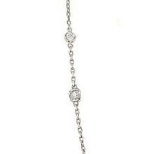 Load image into Gallery viewer, 14k White Gold Bezel Set Diamond Dangle Station Necklace (I6037)
