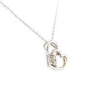 Load image into Gallery viewer, 14k White Gold Swirl Diamond Heart Necklace (I6987)
