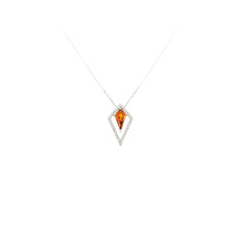 Load image into Gallery viewer, 14k White Gold Citrine Shield Necklace (I6539)
