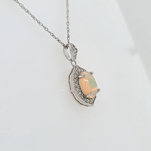 Load image into Gallery viewer, White Gold Opal &amp; Diamond Necklace (I6797)
