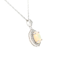 Load image into Gallery viewer, White Gold Opal &amp; Diamond Necklace (I6797)

