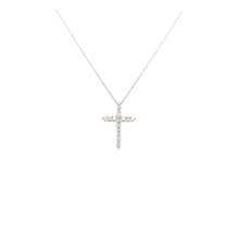 Load image into Gallery viewer, White Gold Diamond Cross Necklace (I7485)
