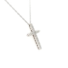 Load image into Gallery viewer, White Gold Diamond Cross Necklace (I7485)
