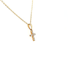 Load image into Gallery viewer, Petite Yellow Gold Diamond Cross (I5903)
