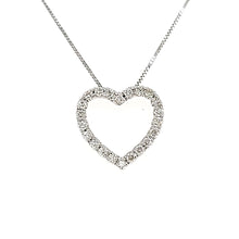 Load image into Gallery viewer, White Gold Negative Space Heart Necklace (I7472)
