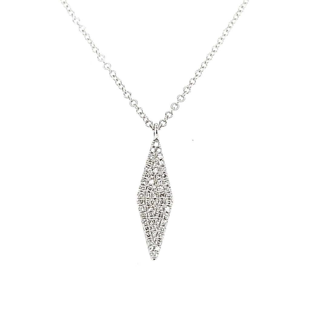 14k White Gold Pave Diamond Necklace (I2160)