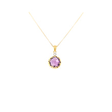 Load image into Gallery viewer, 14k Yellow Gold Dipped Amethyst Necklace (I7278)
