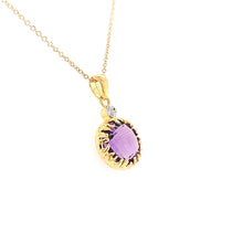 Load image into Gallery viewer, 14k Yellow Gold Dipped Amethyst Necklace (I7278)
