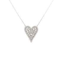 Load image into Gallery viewer, 14k White Gold Pave Diamond Heart Necklace (I7562)

