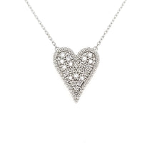 Load image into Gallery viewer, 14k White Gold Pave Diamond Heart Necklace (I7562)

