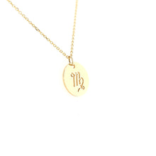 Load image into Gallery viewer, 14k Yellow Gold Virgo Sign Cutout Pendant (I7214)
