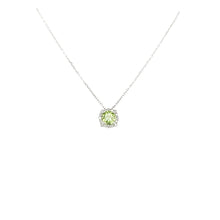 Load image into Gallery viewer, 14k White Gold Peridot &amp; Diamond Necklace (I7025)
