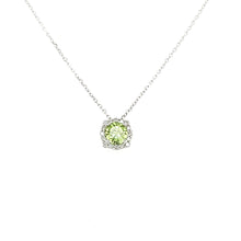 Load image into Gallery viewer, 14k White Gold Peridot &amp; Diamond Necklace (I7025)
