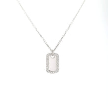 Load image into Gallery viewer, 14k White Gold &amp; Diamond Dog Tag Necklace (I7565)
