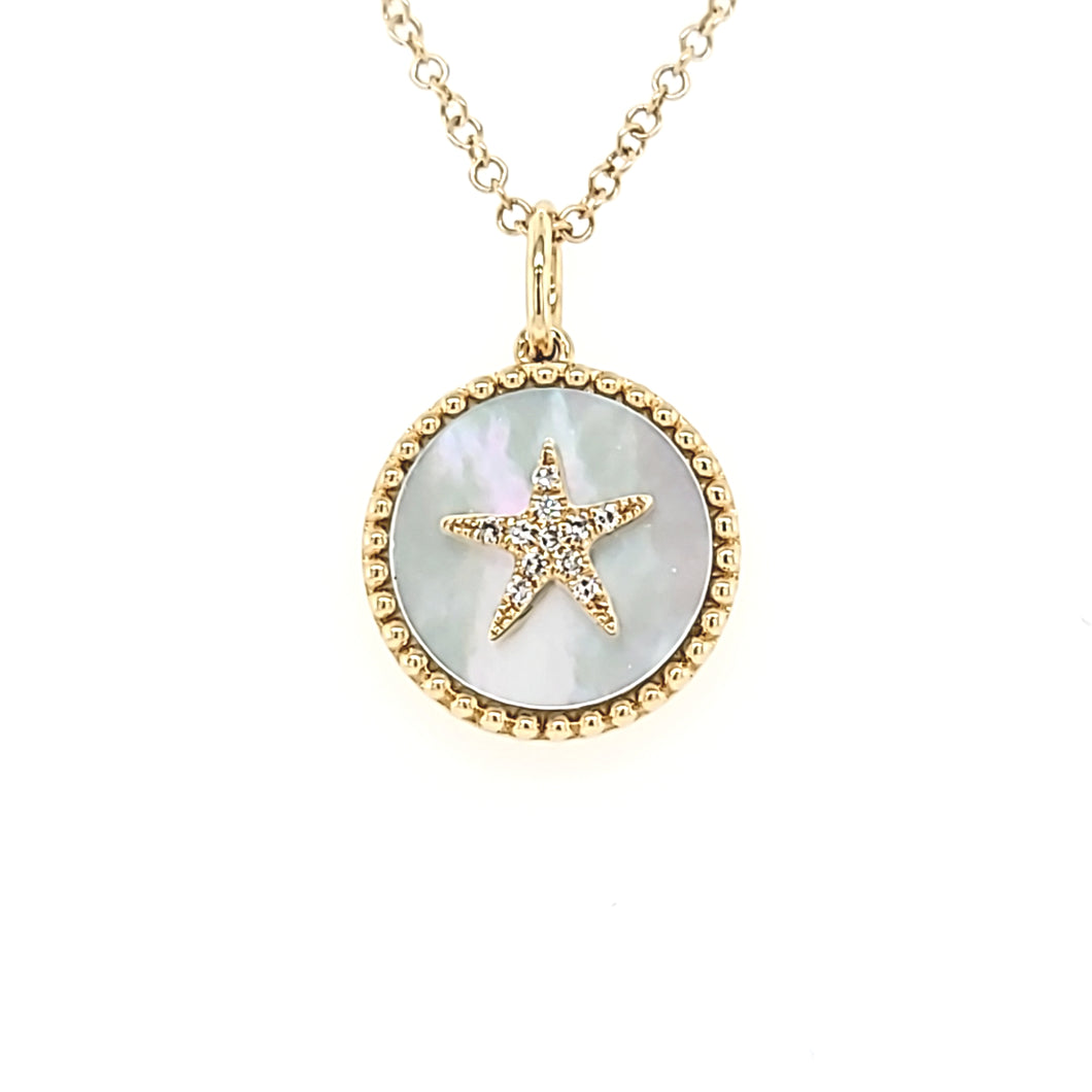 Mother of Pearl Starfish Necklace (I7322)
