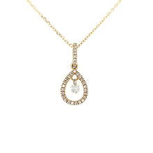 Load image into Gallery viewer, 14k Yellow Gold Diamond Dangle Necklace (I7526)
