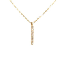 Load image into Gallery viewer, 14k Yellow Gold Vertical Diamond Bar Necklace (I6437)
