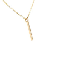 Load image into Gallery viewer, 14k Yellow Gold Vertical Diamond Bar Necklace (I6437)
