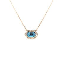 Load image into Gallery viewer, 14k Rose Gold London Blue Topaz Necklace (I6502)

