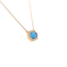 Load image into Gallery viewer, 14k Rose Gold London Blue Topaz Necklace (I6502)
