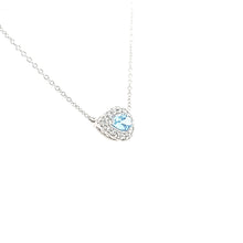Load image into Gallery viewer, 14k White Gold Pear Shaped Aquamarine Necklace (I6554)
