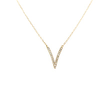 Load image into Gallery viewer, 14k Yellow Gold Diamond V Necklace (I7480)
