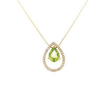Load image into Gallery viewer, Yellow Gold Pear Shaped Peridot Necklace (I6825)
