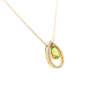 Load image into Gallery viewer, Yellow Gold Pear Shaped Peridot Necklace (I6825)
