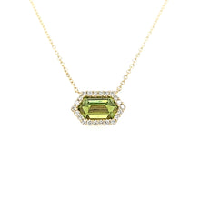 Load image into Gallery viewer, 14k Yellow Gold Peridot Hexagon Necklace (I7631)
