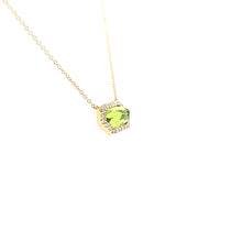 Load image into Gallery viewer, 14k Yellow Gold Peridot Hexagon Necklace (I7631)
