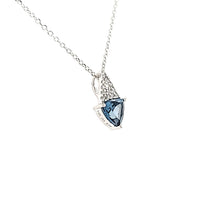 Load image into Gallery viewer, White Gold London Blue Topaz &amp; Diamond Necklace (I7430)
