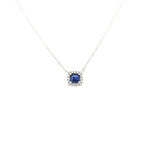 Load image into Gallery viewer, 14k White Gold Sapphire &amp; Diamond Necklace (I6556)
