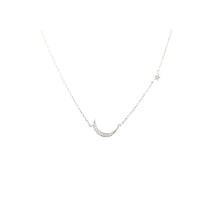Load image into Gallery viewer, White Gold Moon &amp; Star Necklace (I7476)
