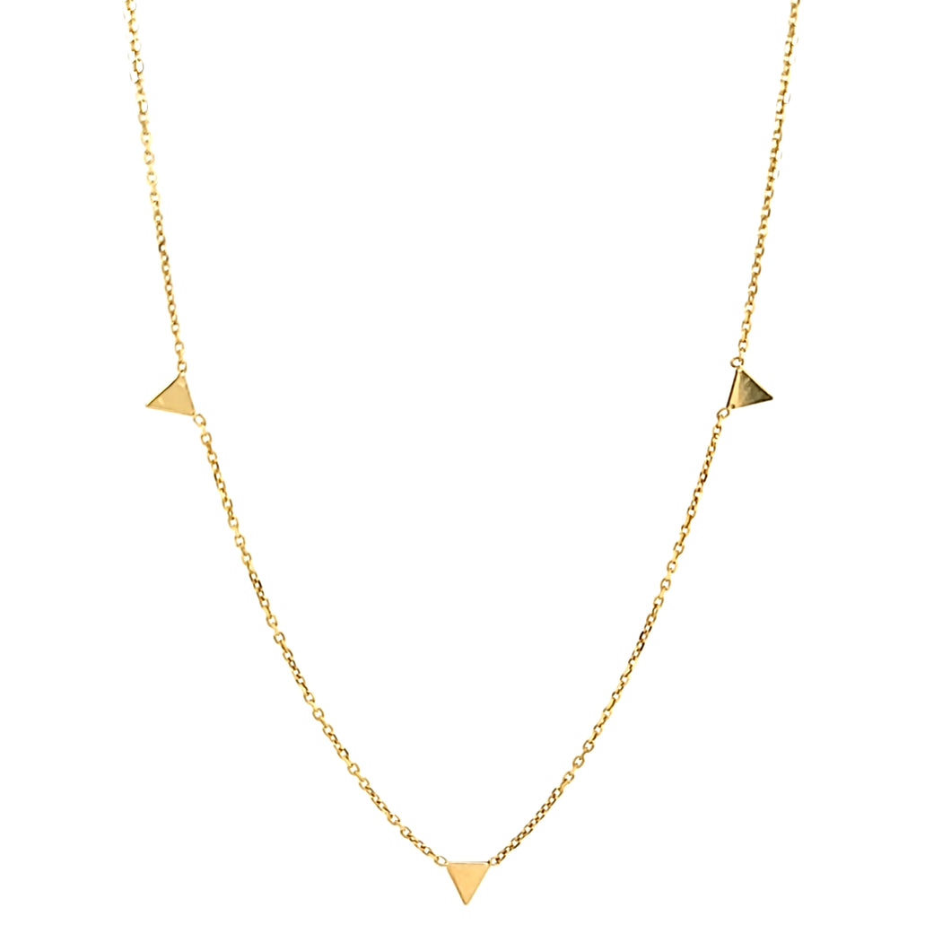 14k Yellow Gold Point Station Necklace (I7395)