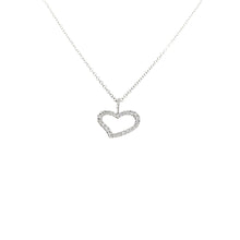 Load image into Gallery viewer, 14k White Gold Wavy Diamond Heart Necklace (I7069)
