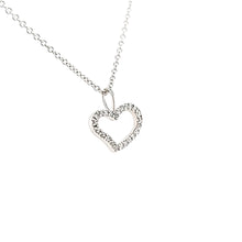 Load image into Gallery viewer, 14k White Gold Wavy Diamond Heart Necklace (I7069)
