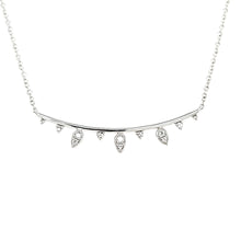 Load image into Gallery viewer, White Gold Diamond Point Bar Necklace (I6555)

