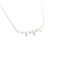 Load image into Gallery viewer, White Gold Diamond Point Bar Necklace (I6555)
