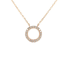 Load image into Gallery viewer, Rose Gold Diamond Circle Necklace (I7171)
