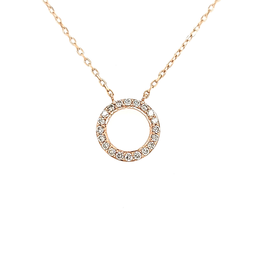 Rose Gold Diamond Circle Necklace (I7171)