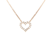 Load image into Gallery viewer, 14k Rose Gold Diamond Heart Necklace (I7573)
