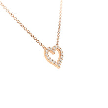 Load image into Gallery viewer, 14k Rose Gold Diamond Heart Necklace (I7573)
