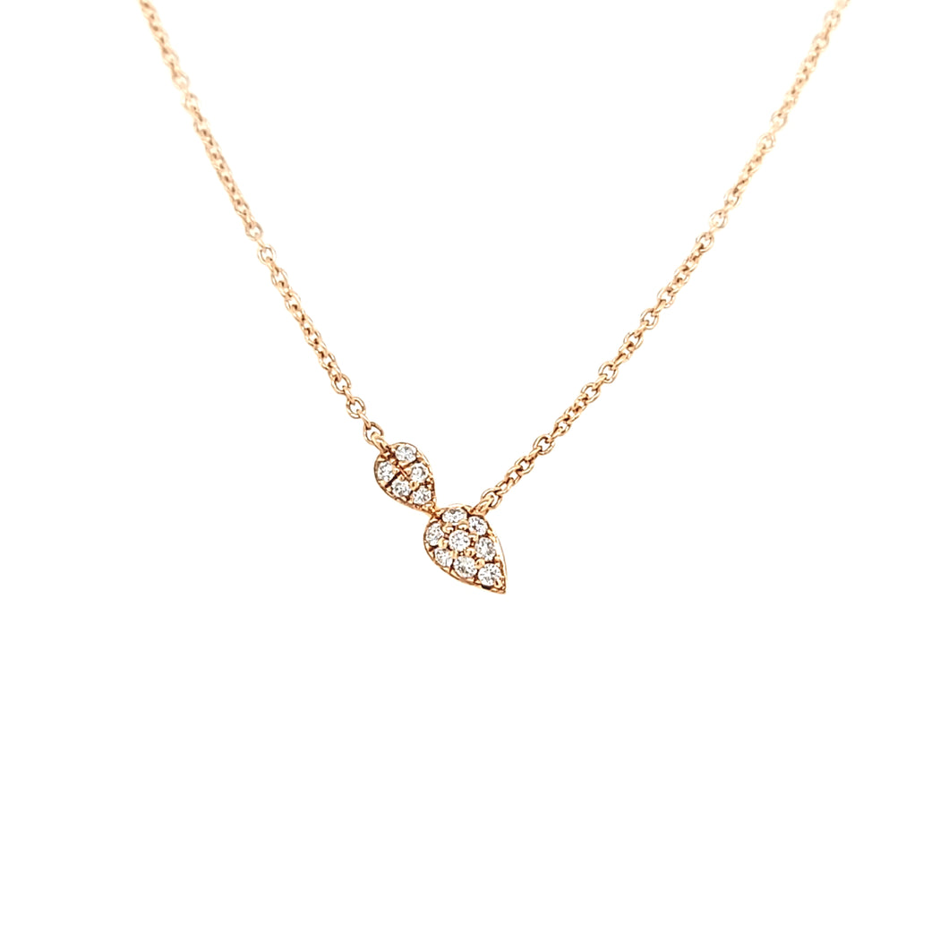 14k Rose Gold Diamond Pear Shaped Pod Bolo Necklace (I4112)